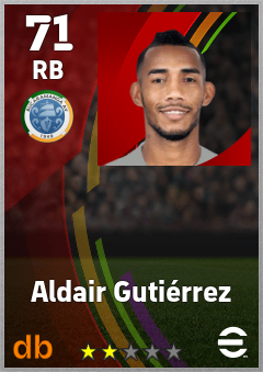 Aldair Gutiérrez — RB, OVR 71, MAX 71