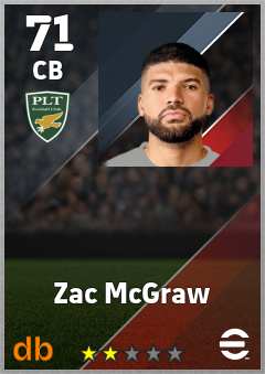 Zac McGraw — CB, OVR 71, MAX 71