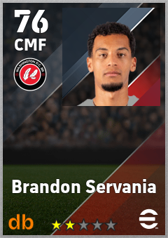 Brandon Servania — CMF, OVR 76, MAX 76