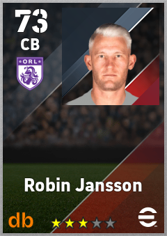Robin Jansson — CB, OVR 73, MAX 73