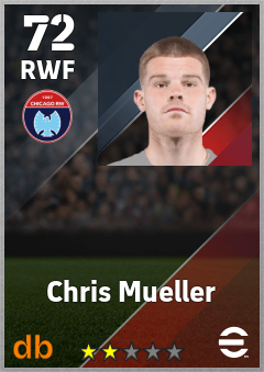 Chris Mueller — RWF, OVR 72, MAX 72