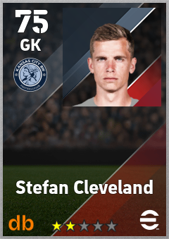 Stefan Cleveland — GK, OVR 75, MAX 75