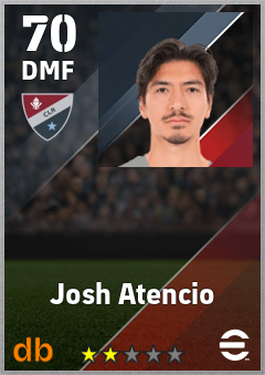 Josh Atencio — DMF, OVR 70, MAX 70