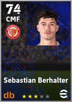 Sebastian Berhalter — CMF, OVR 74, MAX 74