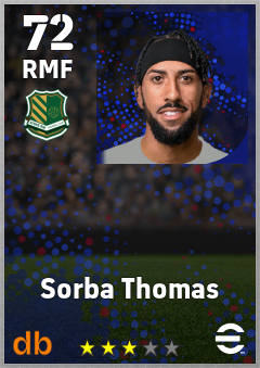 Sorba Thomas — RMF, OVR 72, MAX 72