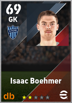 Isaac Boehmer — GK, OVR 69, MAX 69