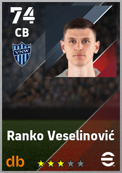 Ranko Veselinović — CB, OVR 74, MAX 74