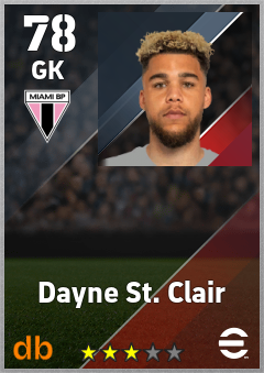 Dayne St. Clair — GK, OVR 78, MAX 78