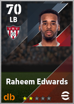 Raheem Edwards — LB, OVR 70, MAX 70