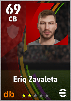 Eriq Zavaleta — CB, OVR 69, MAX 69