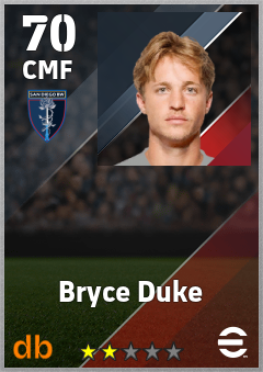 Bryce Duke — CMF, OVR 70, MAX 70