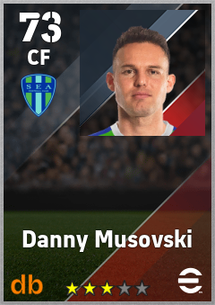 Danny Musovski — CF, OVR 73, MAX 73