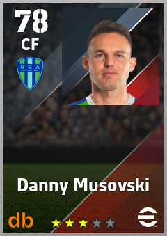 Danny Musovski — CF, OVR 78, MAX 78