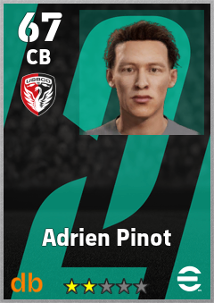 Adrien Pinot — CB, OVR 67, MAX 67