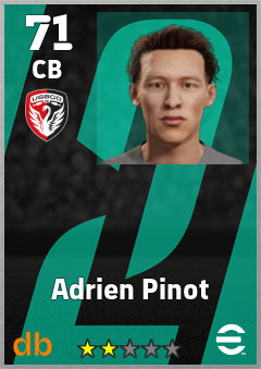 Adrien Pinot — CB, OVR 71, MAX 71