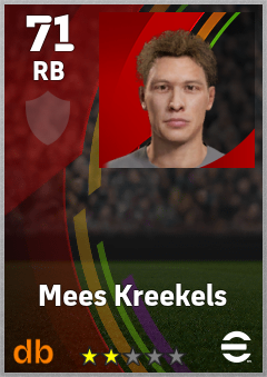 Mees Kreekels — RB, OVR 71, MAX 71