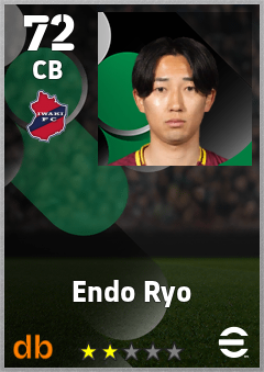 Endo Ryo — CB, OVR 72, MAX 72