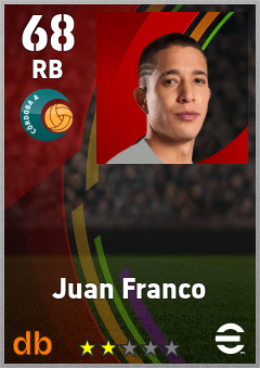 Juan Franco — RB, OVR 68, MAX 68