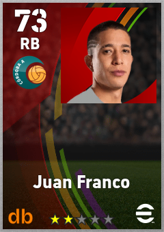 Juan Franco — RB, OVR 73, MAX 73