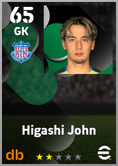 Higashi John — GK, OVR 65, MAX 65