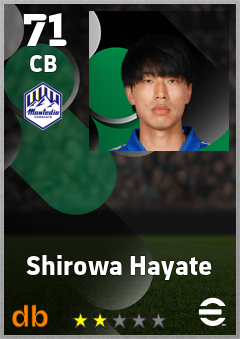 Shirowa Hayate — CB, OVR 71, MAX 71
