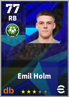 Emil Holm — RB, OVR 77, MAX 77
