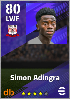 Simon Adingra — LWF, OVR 80, MAX 80