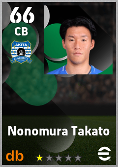 Nonomura Takato — CB, OVR 66, MAX 66