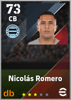 Nicolás Romero — CB, OVR 73, MAX 73