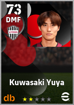 Kuwasaki Yuya — DMF, OVR 73, MAX 73