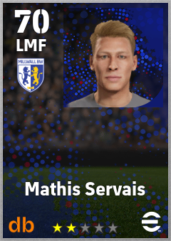 Mathis Servais — LMF, OVR 70, MAX 70