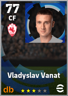 Vladyslav Vanat — CF, OVR 77, MAX 77