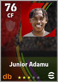 Junior Adamu — CF, OVR 76, MAX 76