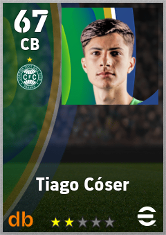 Tiago Cóser — CB, OVR 67, MAX 67