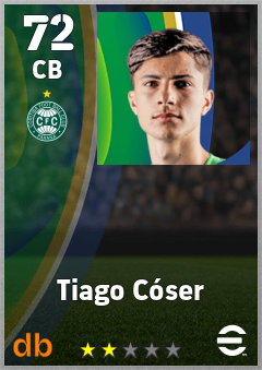 Tiago Cóser — CB, OVR 72, MAX 72