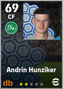 Andrin Hunziker — CF, OVR 69, MAX 69