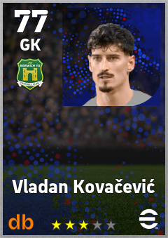 Vladan Kovačević — GK, OVR 77, MAX 77