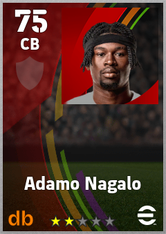 Adamo Nagalo — CB, OVR 75, MAX 75