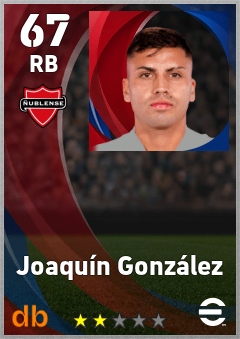 Joaquín González — RB, OVR 67, MAX 67