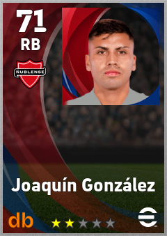 Joaquín González — RB, OVR 71, MAX 71