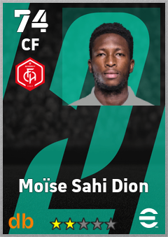 Moïse Sahi Dion — CF, OVR 74, MAX 74