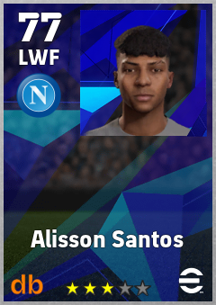 Alisson Santos — LWF, OVR 77, MAX 77