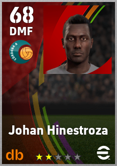 Johan Hinestroza — DMF, OVR 68, MAX 68
