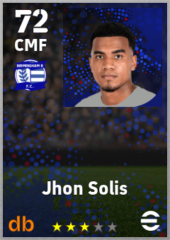 Jhon Solis — CMF, OVR 72, MAX 72