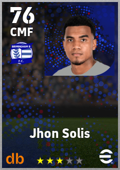 Jhon Solis — CMF, OVR 76, MAX 76