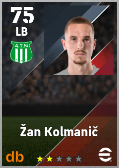 Žan Kolmanič — LB, OVR 75, MAX 75
