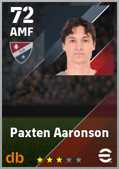 Paxten Aaronson — AMF, OVR 72, MAX 72