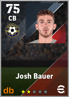 Josh Bauer — CB, OVR 75, MAX 75