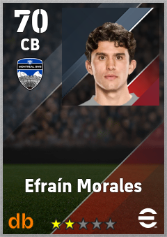 Efraín Morales — CB, OVR 70, MAX 70