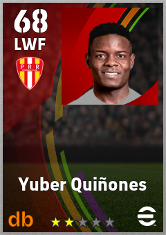 Yuber Quiñones — LWF, OVR 68, MAX 68